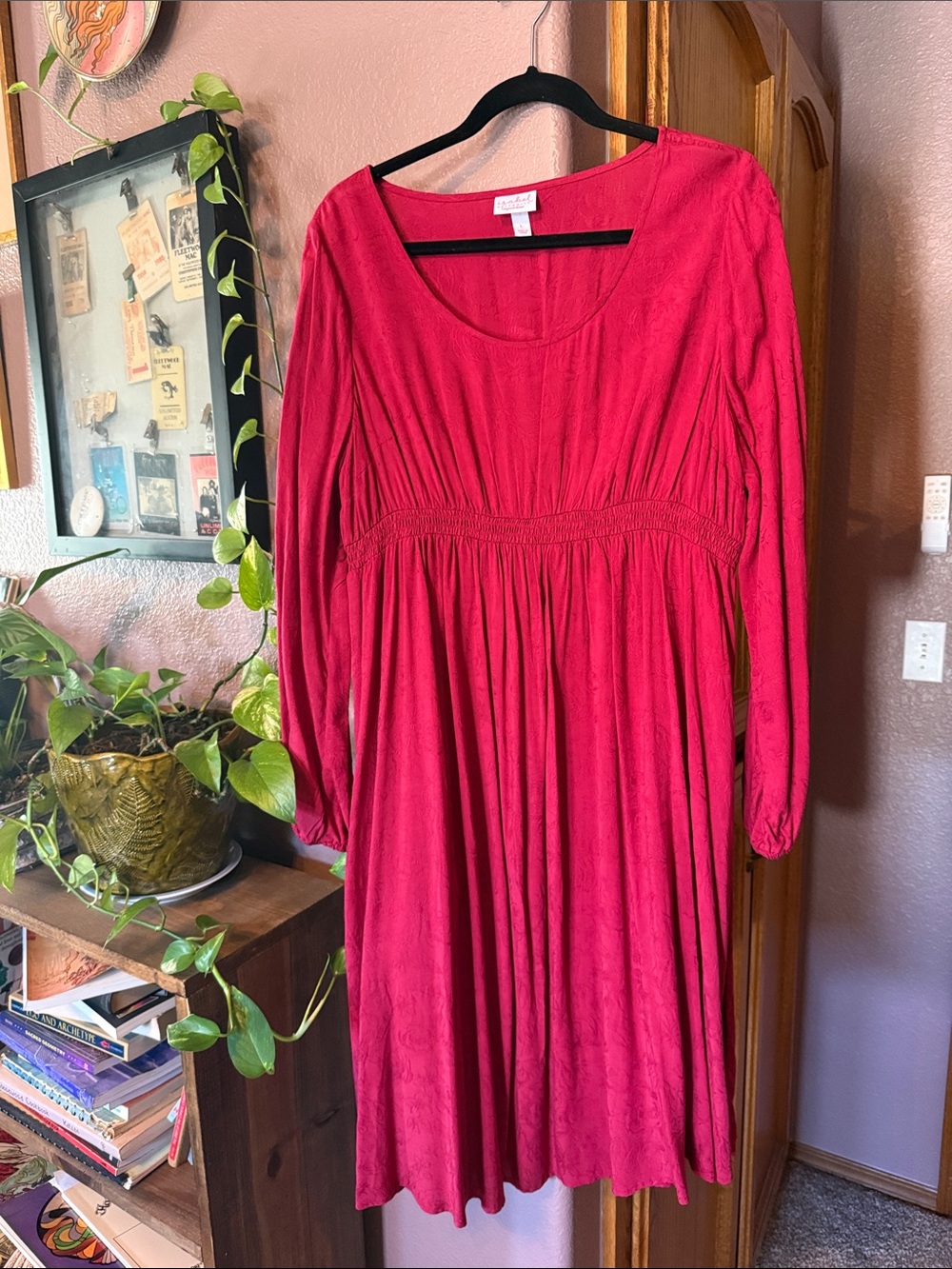 Isabel Maternity by Ingrid & Isabel Raspberry Red Long Sleeve Empire Dress